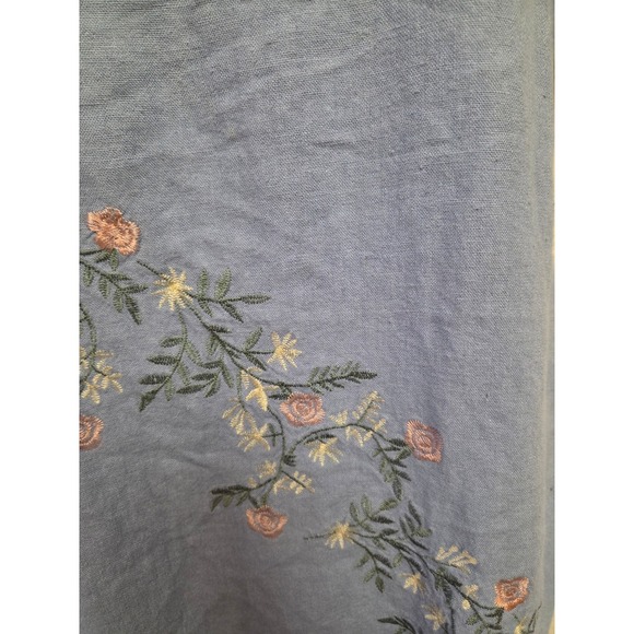 Cottagecore Robbie Bee Linen Blend Embroidered Floral Vintage 90s Size 2P - Picture 3 of 6